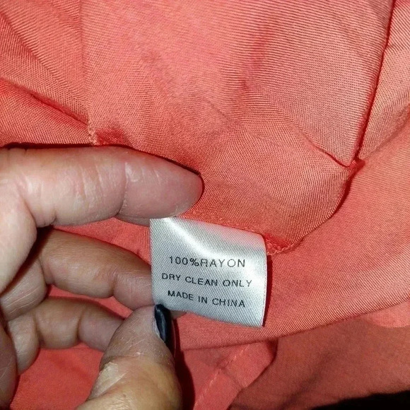 HAZEL Coral maxi dress with embroidered design.  Size Medium - Picture 7 of 8